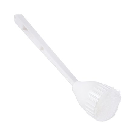 BOARDWALK Toilet Brushes, 10 in L Handle, White, Plastic, 12 in L Overall, 25 PK BWK00170